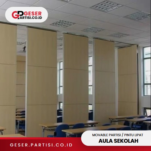 Pintu Partisi Lipat Geser Aula Sekolah